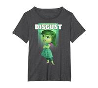 Disney Inside Out Disgust Portrait Graphic Tee T-Shirt, Women's Plus, Dark Heather Grey, 4X