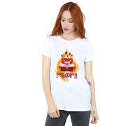 Disney Inside Out Fired Up Cotton Boyfriend T-Shirt In White White XXL