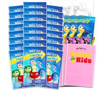 Disney Inside Out Mini Party Favors Set for Kids - Bundle with 24 Mini Inside Out Grab n Go Play Packs with Coloring Pages Stickers and More (Inside