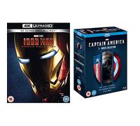 Disney Iron Man 4K Ultra-HD Trilogy [Blu-ray] [2019] & Captain America 1-3 [Blu-ray]