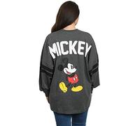 Disney Jersey Womens Mickey Minnie Mouse Long Sleeve (Charcoal, Small)