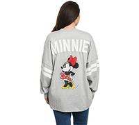 Disney Jersey Womens Mickey Minnie Mouse Long Sleeve (Heather Grey, X-Large)