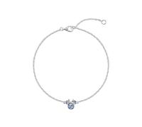Disney 925 Sterling Silver Minnie Mouse December Birthstone Bracelet, 6.75 Inch with 1 Inch Extender