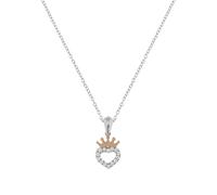 Disney Jewellery Disney Princess CZ Heart Crown Necklace 1.6 x 0.9cm, 18"