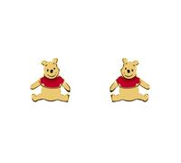 Disney Jewellery Disney Winnie The Pooh Gold Tone Enamel Stud Earrings 1.2 x1.1cm