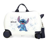 Disney Joumma Bags Happy Stitch Cabin Suitcase, Suitcase Set, Made of ABS, Solid and Light Material, Side Combination Lock, Luggage Set, Luggage Set, White, 31 x 45 x 20 cm, Child Suitcase