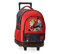 Disney Joumma Bags, Marvel Spiderman Urban, School Backpack, Children's Backpack, Made of Polyester, Wide and Adjustable Straps, Top Handle for Hanging., red, Wheeled Backpack