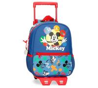 Disney Joumma Bags Mickey Peek a Boo School Backpack Polyester Multi Pockets and Compartments Wide Ergonomic Padded Shoulder Straps, blue, Backpack 28 + Trolley