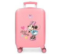 Disney Joumma Bags, Minnie Imagine, Cabin Suitcase, Children's Suitcase, Made of ABS, a Material, Four Double Wheels Multidirectional Swivel, Side Combination Lock., Pink, Suitcase
