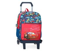 Disney Joumma Cars RD Trip School Backpack with Trolley Red 30x38x12cm Polyester 13.68L, red, School Backpack with Trolley