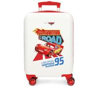 Disney unisex for kids. 4641363 Cabin size suitcase Cars Good mood rigid 50 cm white (OSFA), Casual, ABS / Polycarbonate, children's fashion