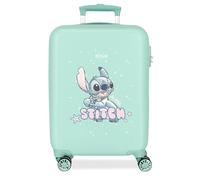 Disney Joumma Lovely Stitch Children's Suitcase Suitcase Cabin Blue White Rigid ABS Combination Lock Side 4 Wheels Hand Luggage, Turquoise, One Size, Cabin Suitcase