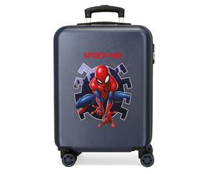 Disney Joumma Marvel Spiderman Attack Cabin Suitcase Blue 38 x 55 x 20 cm Hard ABS Combination Lock Side 35L 2 kg 4 Double Wheels Luggage Hand Luggage, Blue, Cabin Suitcase