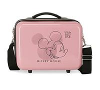 Disney Joumma Mickey Outline, Cabin Suitcase, Made of ABS, a Durable and Lightweight Material, Four Double Wheels with Multi-Directional Swivel, Side Combination Lock, Nude, Talla Unica, Toiletry Bag