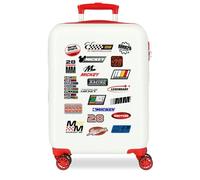Disney Joumma Mickey Racing Cabin Suitcase White 38x55x20 cm Hard-Shell ABS Side Combination Lock 34L 2.6kg 4 Double Wheels Hand Luggage