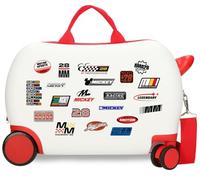 Disney Joumma Mickey Racing Children's Suitcase White 45x31x20 cm Hard-Shell ABS 24.6L 1.76kg 2 Double Wheels Hand Luggage