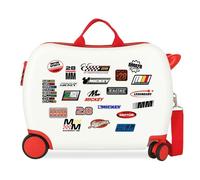 Disney Joumma Mickey Racing Children's Suitcase White 50x38x20 cm Hard-Shell ABS Side Combination Lock 34L 2.1kg 2 Double Wheels Hand Luggage