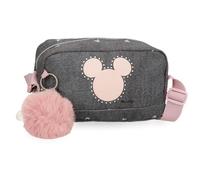 Disney Joumma Disney Mickey Studs Shoulder Bag Small Black 19.5x11.5x7.5cm Polyester, Black/White, Small Crossbody Bag
