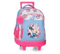 Disney Joumma Minnie Flowers Compact Detachable Backpack 2 Wheels Light Blue 32x45x21 cm Polyester 30.2L