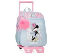 Disney Joumma Minnie Happy School Backpack with Trolley Blue 23x28x10cm Polyester 6.44L, blue, One Size, School Backpack with Trolley