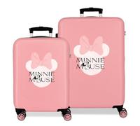 Disney Joumma Minnie Heads Suitcase Set Pink 55/65 cm Rigid 7.5 kg Combination Lock Side ABS 7.5 kg 91L Hand Luggage, Pink, One Size, Suitcase Set