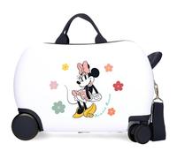 Disney Joumma Minnie Party Cabin Suitcase White Children's Suitcase, Hard ABS Side Combination Lock 28.4L 2 kg 4 Double Wheels Hand Luggage, Flowers, Talla única, Children's Suitcase