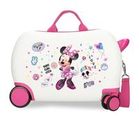 Disney Joumma Minnie Party Children's Suitcase White 45 x 31 x 20 cm Hard ABS 24.6L 1.8 kg 4 Wheels Hand Luggage, White, Children's Suitcase