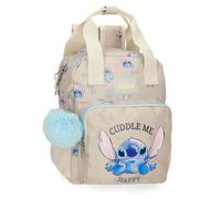 Disney Joumma Stitch Cuddle Me Happy Backpack Preschool Beige 23x28x10 cm Polyester, Beige, One Size, Preschool Backpack