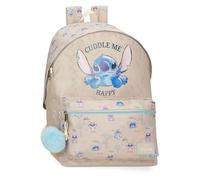 Disney Joumma Stitch Cuddle Me Happy School Backpack Beige 31x44x15cm Polyester, Beige, One Size, School Backpack