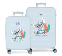 Disney Joumma Stitch from Hawaii Luggage Set Blue 55/65 cm Rigid 6 kg Side Combination Lock ABS 6 kg 91L Hand Luggage