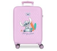 Disney Joumma Stitch from Hawaii Purple Cabin Suitcase 38x55x20 cm Rigid ABS Side Combination Lock 35L 2.5kg 4 Double Wheels Hand Luggage