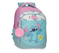 Disney Joumma Stitch Little Destruction Double Compartment School Backpack 15.6" Inches Turquoise Green 28x42x14 cm PVC 16.46L
