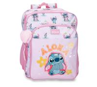 Disney Joumma Stitch You & Me Mauve Double Compartment School Backpack 30x40x13 cm Polyester 15.6L