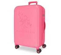 Disney Joumma Traveling with Minnie Fuchsia Medium Suitcase 44x65x26 cm Rigid ABS Combination Lock Integrated 63L 3.4kg 4 Double Wheels