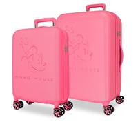 Disney Joumma Traveling with Minnie Suitcase Set Fuchsia 44x65x26 cm Rigid ABS Combination Lock Integrated 95L 5.8kg 4 Double Wheels Hand Luggage