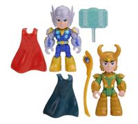 Disney Jr. Series Marvel's Iron Man and his Awesome Friends Hammer & Havoc Pack, 7.6 cm Thor and Loki Action Figure 2-Pack, Super Hero Toys, Ages 3+
