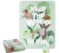 Disney Jungle Book Throw Blanket Set - Bundle Throw, Stickers, More for Boys & Girls | Jungle Book Plush Raschel Blanket Size 46" x 60"