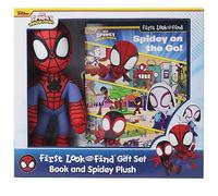 Disney Junior Marvel Spidey and His Amazing Friends: Spidey on the Go! First Look and Find Book Box and Plush Gift Set