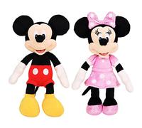 Disney Junior Mickey Mouse and Minnie Mouse Beanbag Plushie 2-Pack Stuffed Animals, Kids Toys for Ages 2 Up by Just Play