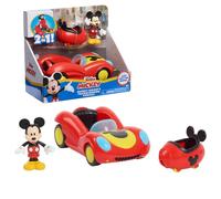 Disney Junior Mickey Mouse Funhouse Transforming Vehicle, Mickey Mouse, Red Toy Car, Preschool, Officially Licensed Kids Toys for Ages 3 Up by Just Play