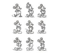 Disney Junior Mickey Mouse Sketched Multi Canvas Print, Multi-Colour, 60 x 80 cm