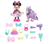 Disney Junior Minnie Mouse Groom & Glam Pony Set, Poseable 21-piece Doll and Accessories Set, Kids Toys for Ages 3 Up by Just Play
