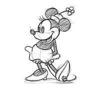 Disney Junior Minnie Mouse Sketched Single Canvas Print, Multi-Colour, 60 x 80 cm