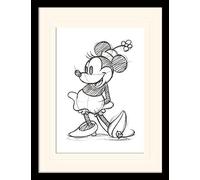 Disney Junior MP11130P-PL Minnie Mouse 30 x 40 cm "Single Sketched" Mounted and Framed Print