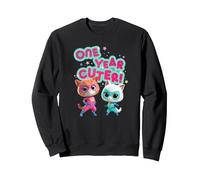 Disney Junior SuperKitties Birthday Kitties One Year Cuter Sweatshirt, Adult Unisex, Black, Medium