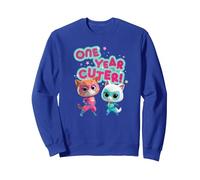 Disney Junior SuperKitties Birthday Kitties One Year Cuter Sweatshirt, Adult Unisex, Royal Blue, Small