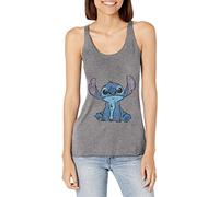 Disney Junior's Lilo & Stitch Simply Stitch Tri-Blend Racerback Layering Tank, Gray Heather, Small