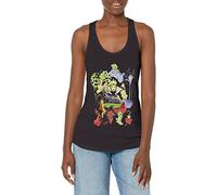 Disney Junior's Villains Worst Dinner Party Ever Slim Fit, Scoop Hem Racerback Tank, Black, Medium