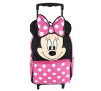 Disney Kids' 14 Inch Big Face Minnie Mouse Rolling Backpack