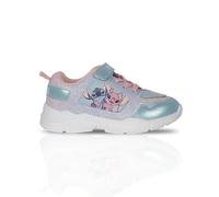 Disney Kids Girls Stitch & Angel Trainers Officially Licensed Character Shoes Touch Fastening Sneakers in Pastel Blue & Pink Sizes UK 8 to 1 UK
